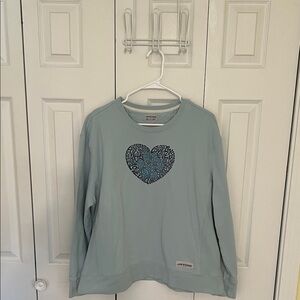 Life is good, medium weight Sweatshirt with Heart Design